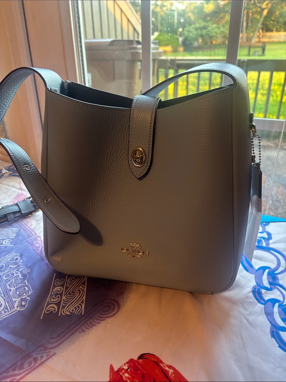 Coach Hadley NWT Pebble Leather Shoulder Bag in bluebell